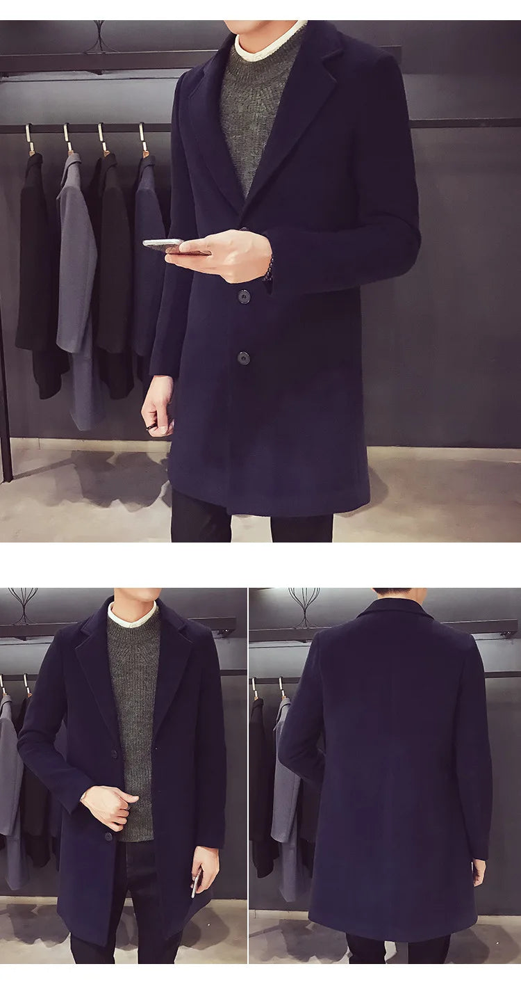 2024 Autumn and Winter New Men's Long Cotton coat