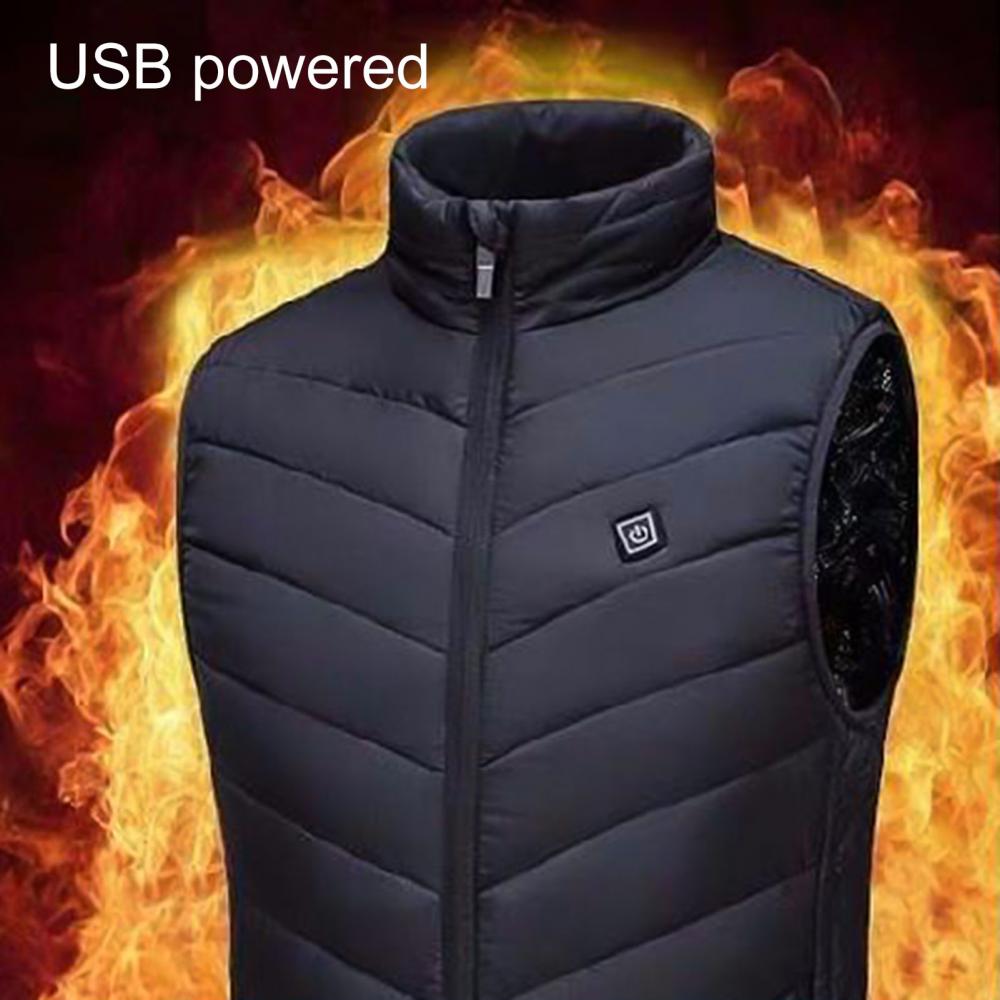 Men Winter USB Safe Constant Temperature Vest Thermal Waistcoat Outdoor Infrared Heating Vest Carbon Fiber Thermal Waistcoat