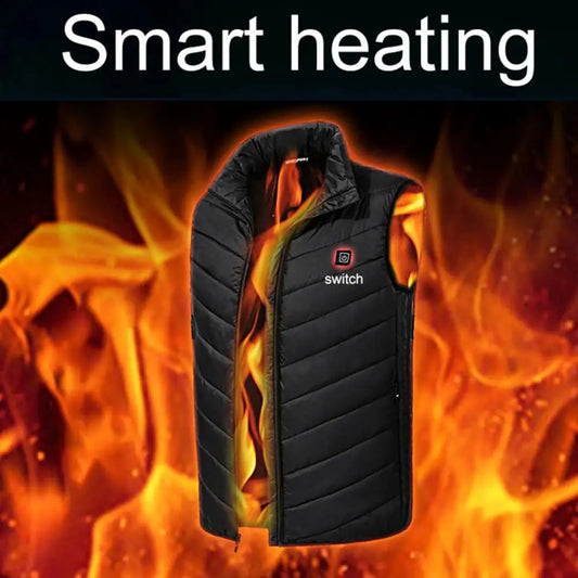 Men Winter USB Safe Constant Temperature Vest Thermal Waistcoat Outdoor Infrared Heating Vest Carbon Fiber Thermal Waistcoat