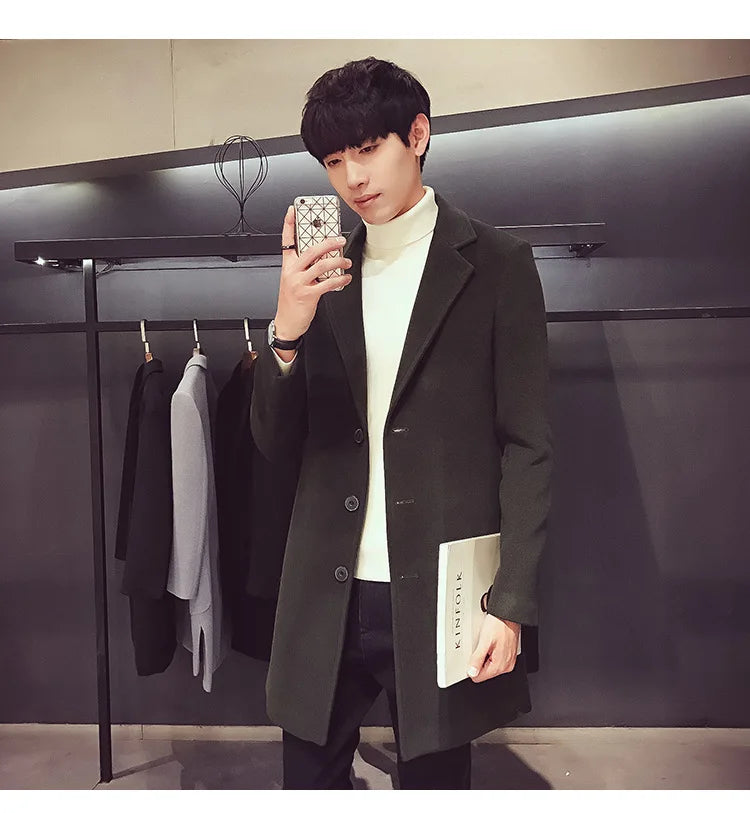 2024 Autumn and Winter New Men's Long Cotton coat