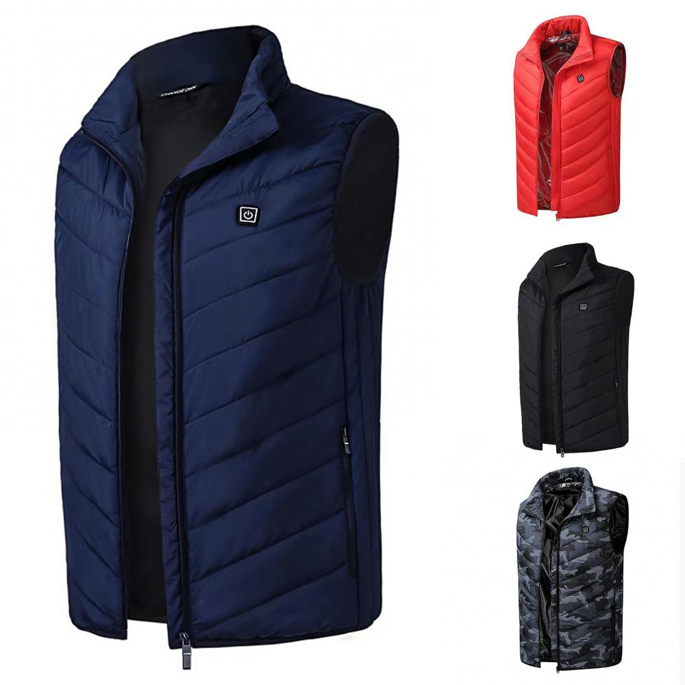 Men Winter USB Safe Constant Temperature Vest Thermal Waistcoat Outdoor Infrared Heating Vest Carbon Fiber Thermal Waistcoat