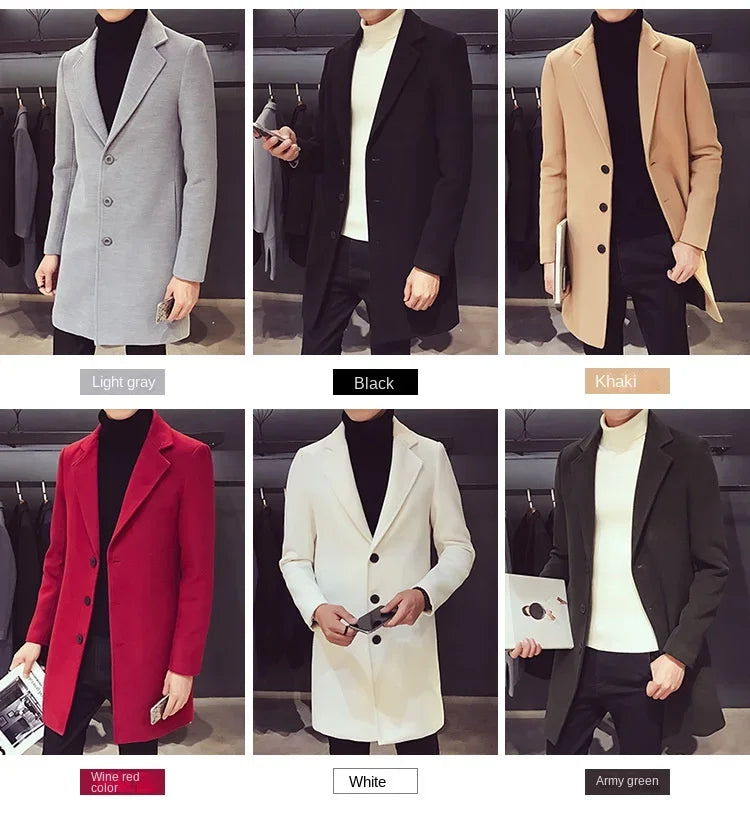 2024 Autumn and Winter New Men's Long Cotton coat