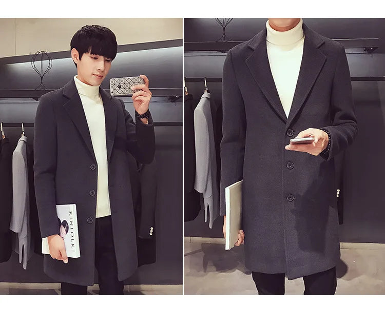 2024 Autumn and Winter New Men's Long Cotton coat