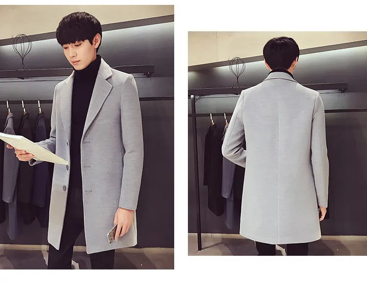 2024 Autumn and Winter New Men's Long Cotton coat