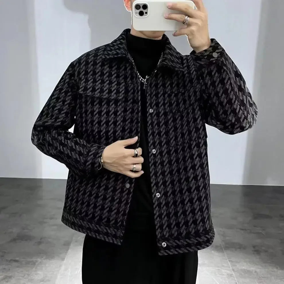 2024 Autumn/winter New Lapels Slims Your Smooth Silhouette Plaid Jacket Versatile Couple's Jacket Loose Fit Other Material