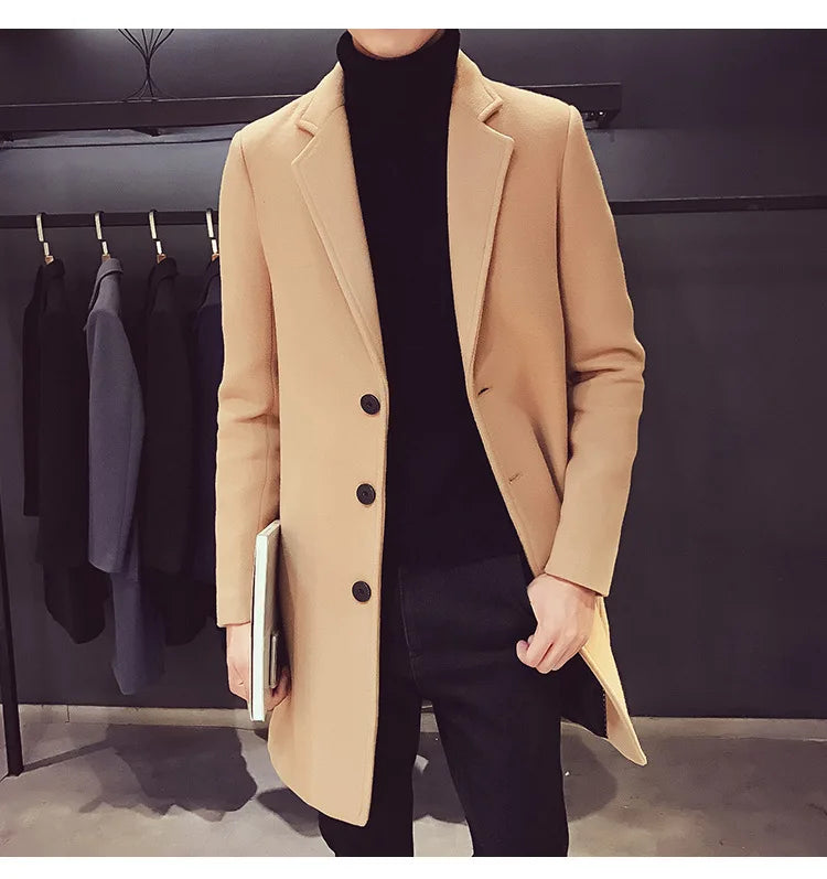 2024 Autumn and Winter New Men's Long Cotton coat