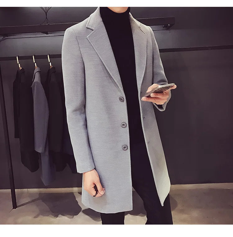 2024 Autumn and Winter New Men's Long Cotton coat