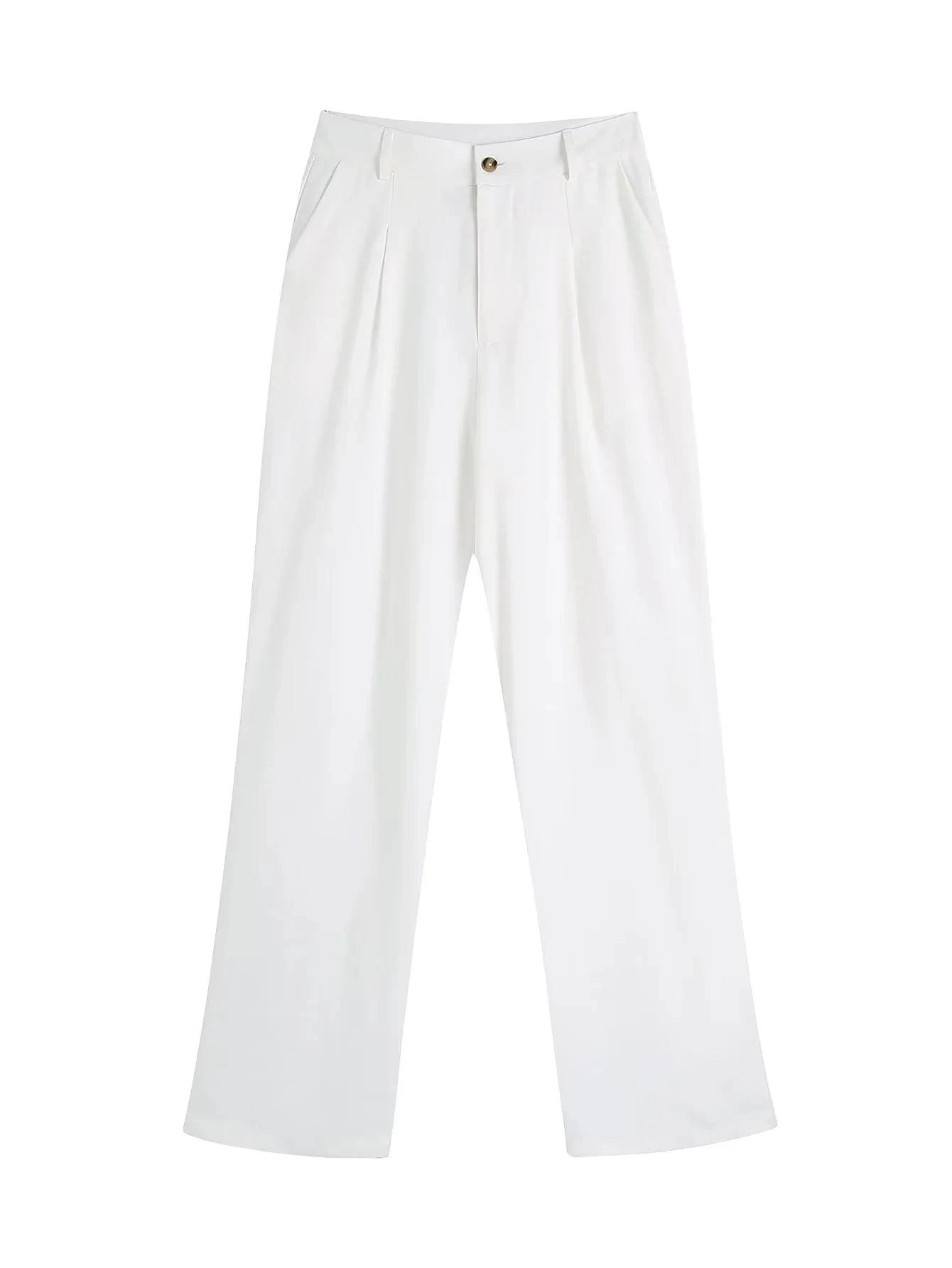 Foridol White Cotton Linen Long Pant