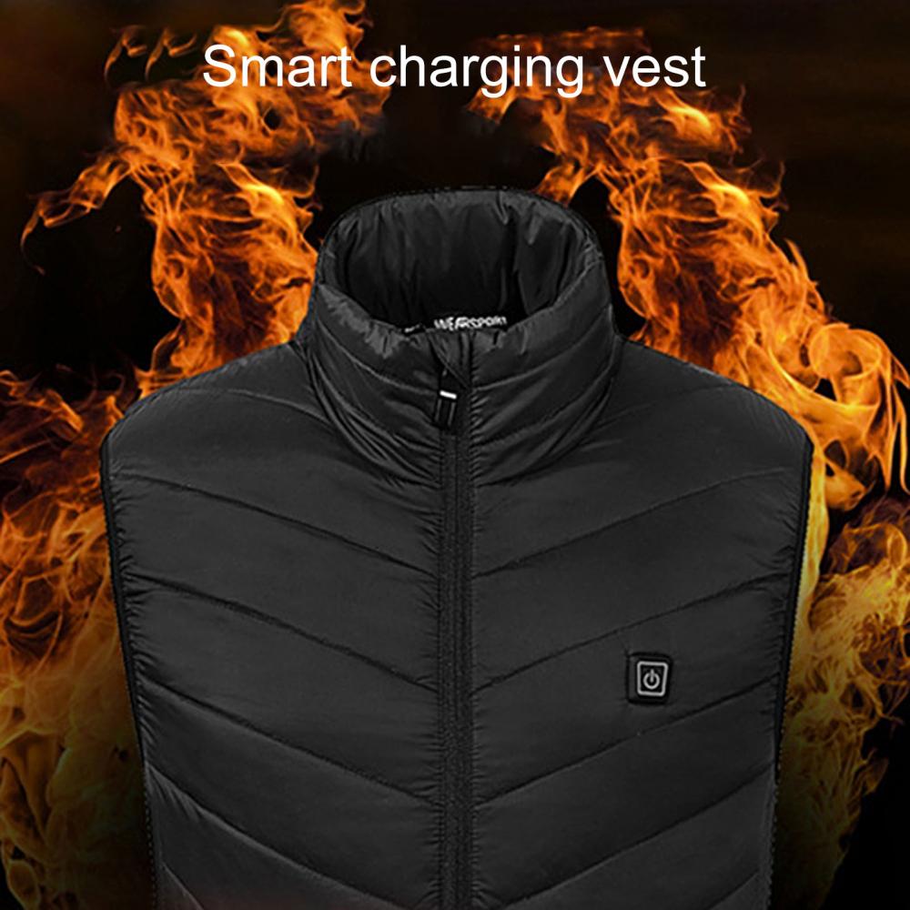 Men Winter USB Safe Constant Temperature Vest Thermal Waistcoat Outdoor Infrared Heating Vest Carbon Fiber Thermal Waistcoat