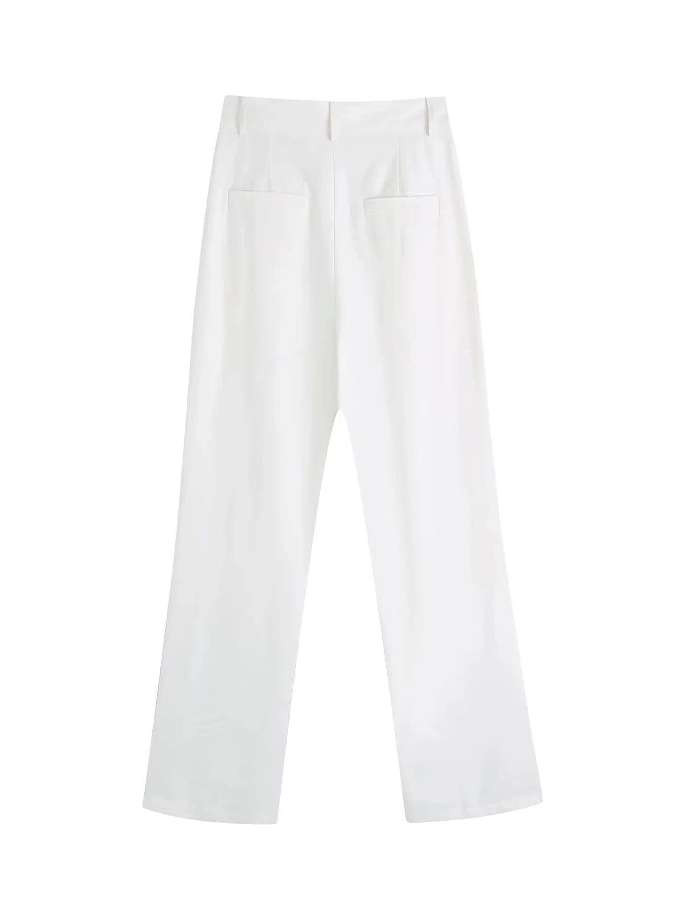 Foridol White Cotton Linen Long Pant