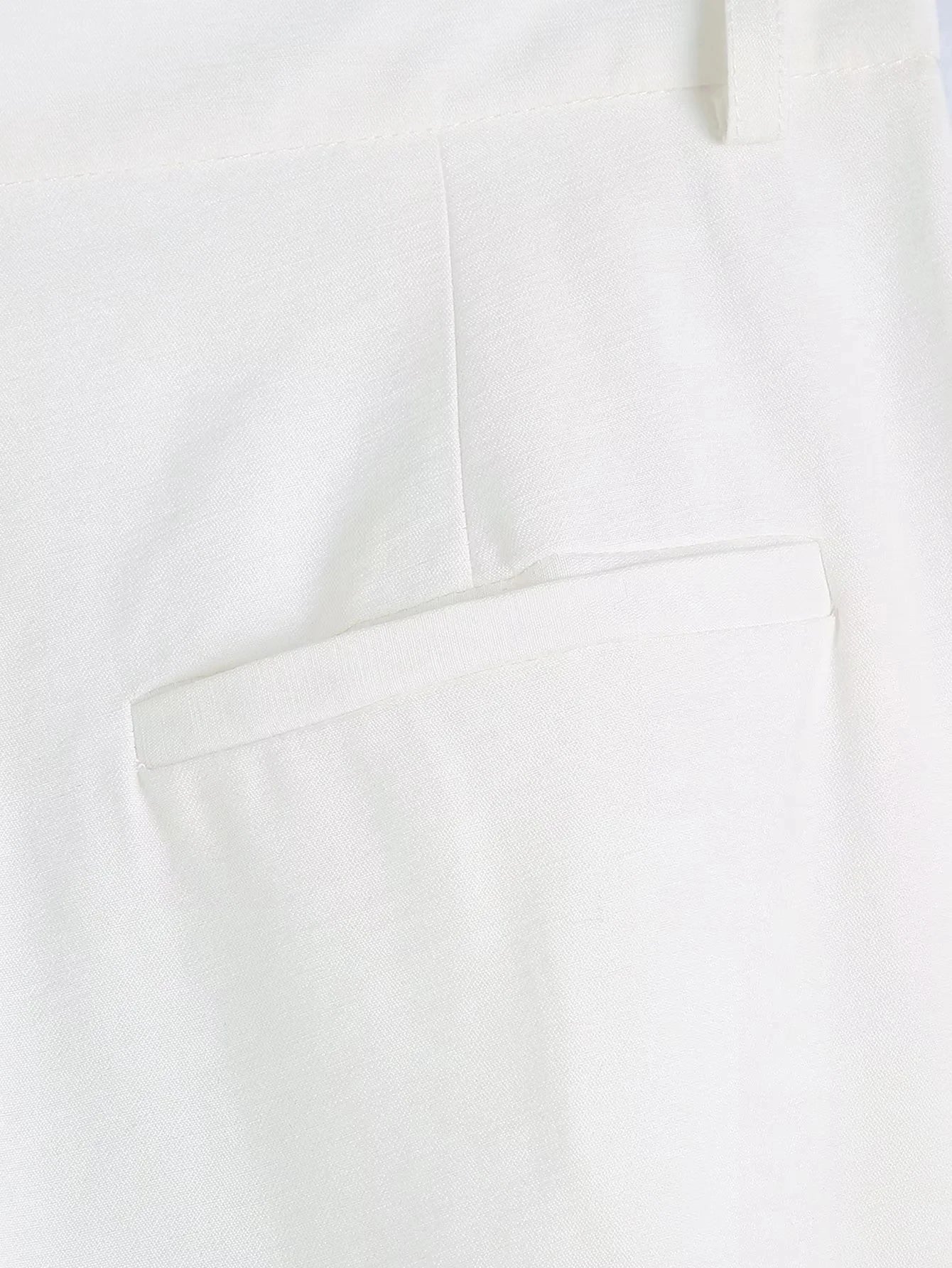 Foridol White Cotton Linen Long Pant