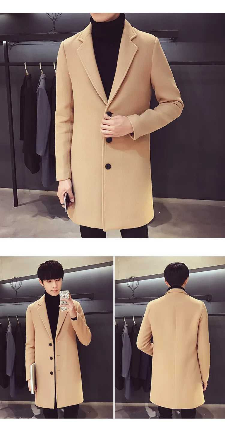 2024 Autumn and Winter New Men's Long Cotton coat