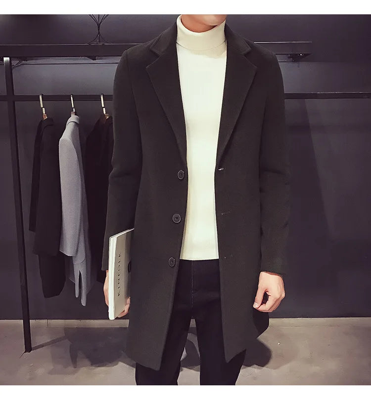 2024 Autumn and Winter New Men's Long Cotton coat