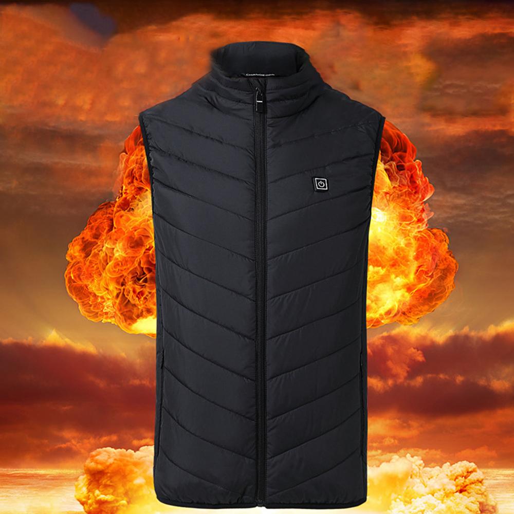 Men Winter USB Safe Constant Temperature Vest Thermal Waistcoat Outdoor Infrared Heating Vest Carbon Fiber Thermal Waistcoat