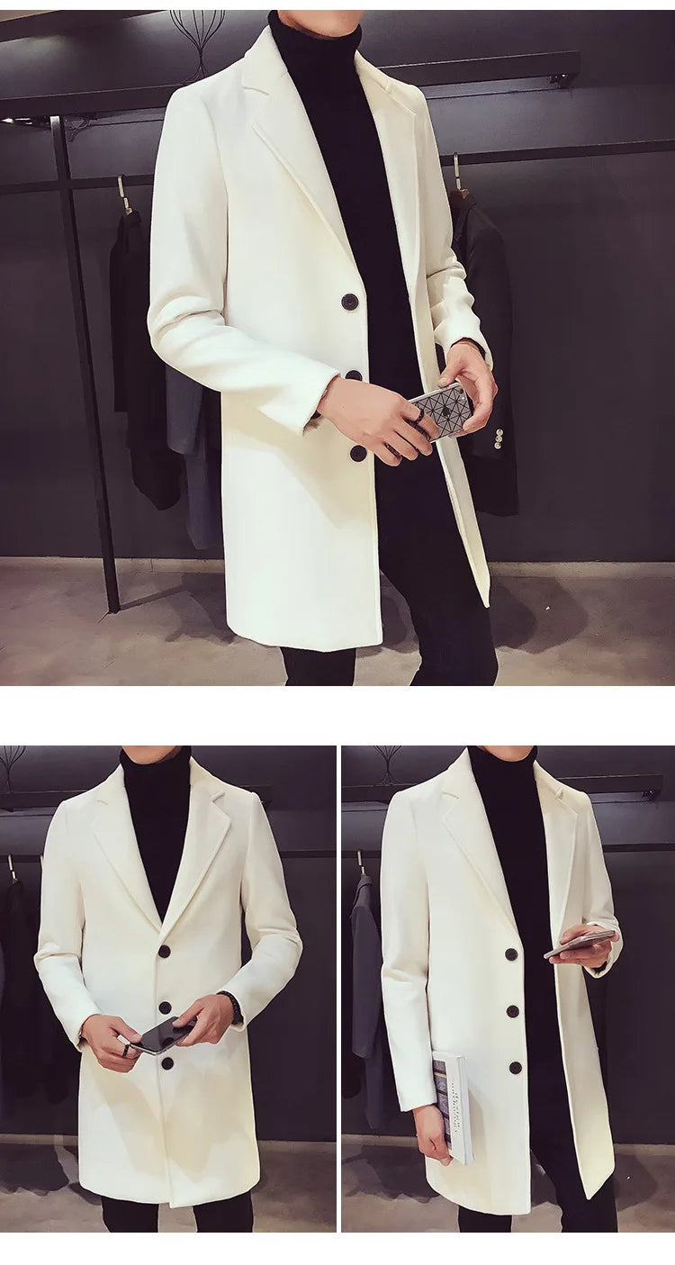 2024 Autumn and Winter New Men's Long Cotton coat