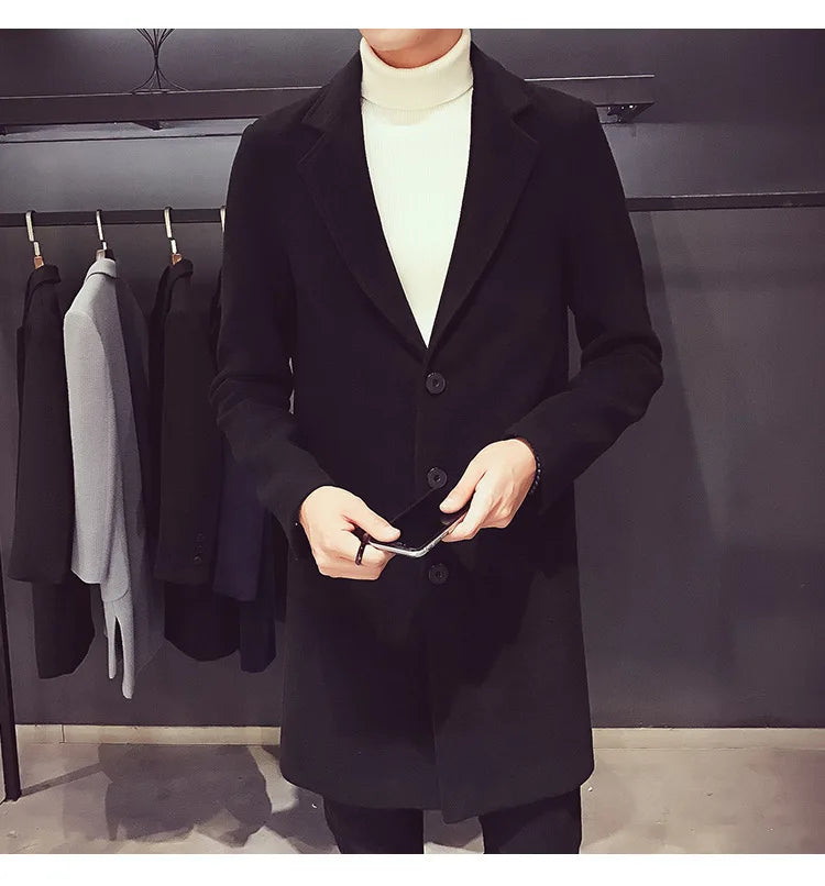 2024 Autumn and Winter New Men's Long Cotton coat