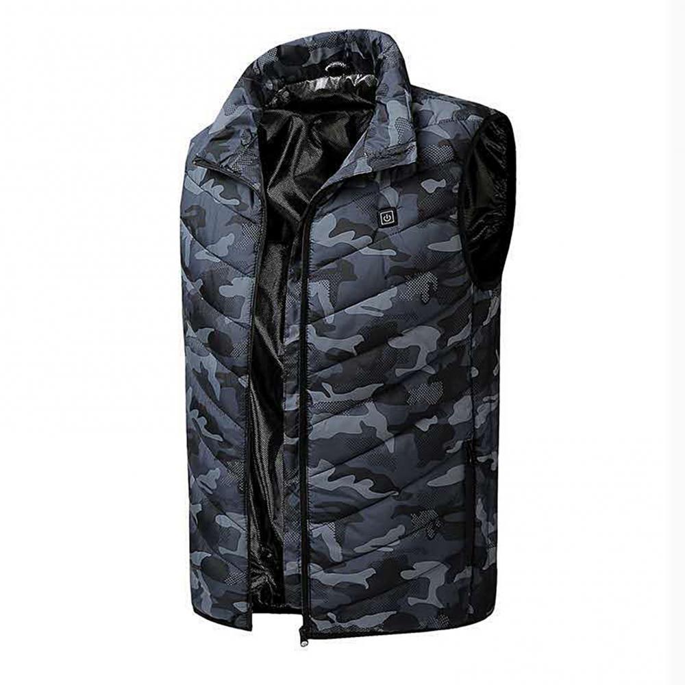 Men Winter USB Safe Constant Temperature Vest Thermal Waistcoat Outdoor Infrared Heating Vest Carbon Fiber Thermal Waistcoat