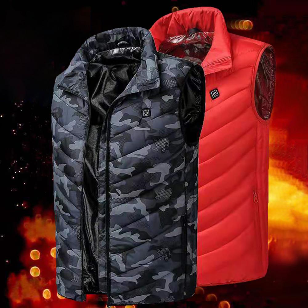 Men Winter USB Safe Constant Temperature Vest Thermal Waistcoat Outdoor Infrared Heating Vest Carbon Fiber Thermal Waistcoat