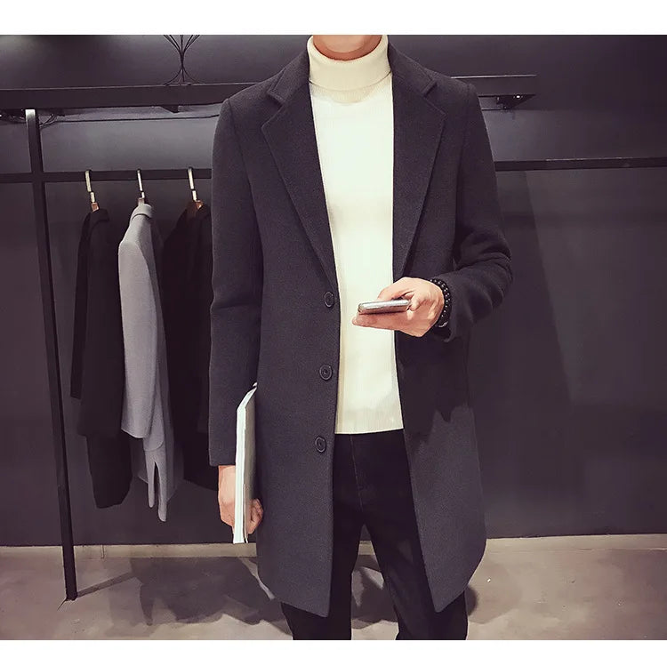 2024 Autumn and Winter New Men's Long Cotton coat