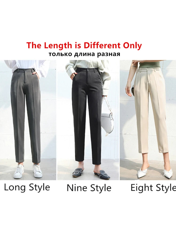 Seoulish 2023 New Formal Women's Harem Pants High Waist Solid Minimalism Pant Workwear Female Trouses Office Lady Spring Summer